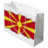 Mazedonien-Flagge Große Geschenktüte (Rückseite Schrägansicht)