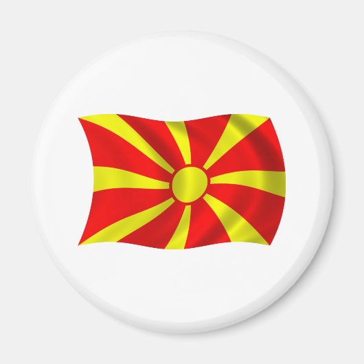 Mazedonien Flagge Magnet (Vorne)