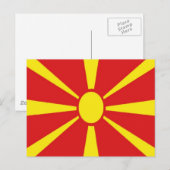 Mazedonien-Flagge Postkarte (Vorne/Hinten)