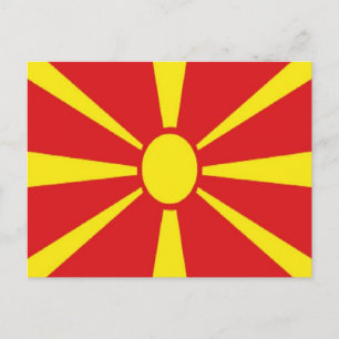 Mazedonien-Flagge Postkarte
