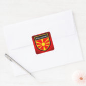 Mazedonien-Flagge Quadratischer Aufkleber (Umschlag)