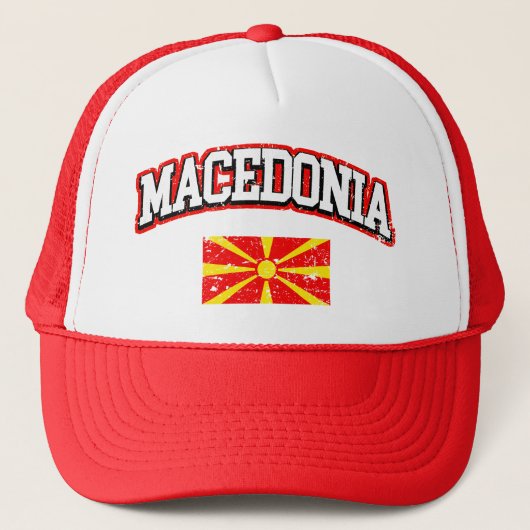 Mazedonien-Flagge Truckerkappe (Vorderseite)