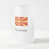 Mazedonien-Flaggen-Entwurf Mattglas Bierglas (Vorderseite Links)
