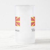 Mazedonien-Flaggen-Entwurf Mattglas Bierglas (Mittel)