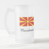 Mazedonien-Flaggen-Entwurf Mattglas Bierglas (Links)