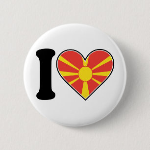 Mazedonien-Herz-Flagge Button