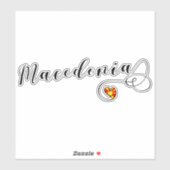 Mazedonien-Herzenflagge Aufkleber (Blatt)