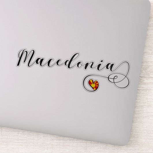 Mazedonien-Herzenflagge Aufkleber (Detail)