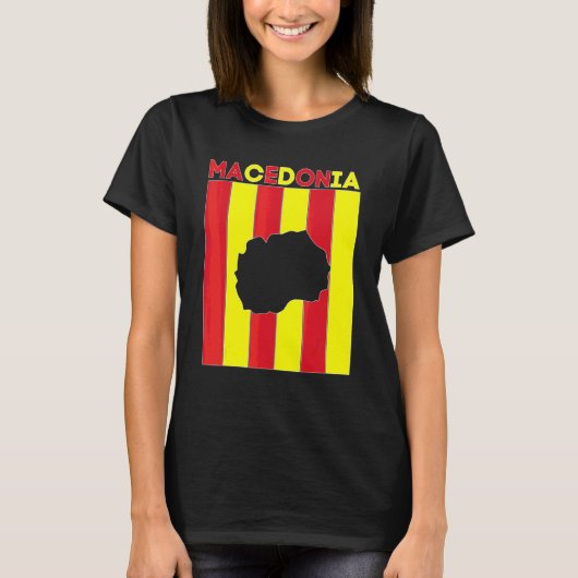 Mazedonien Landesgrenzen T-Shirt (Vorderseite)