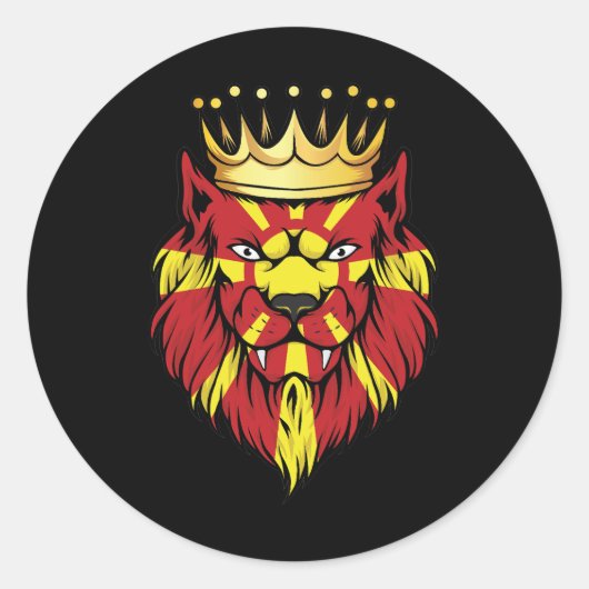 Mazedonien Lion King Flag Runder Aufkleber (Vorderseite)