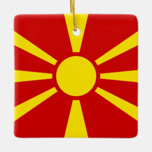 Mazedonien (Mazedonien) Flagge Keramikornament
