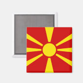 Mazedonien (Mazedonien) Flagge Magnet (Vorderseite/Rückseite)