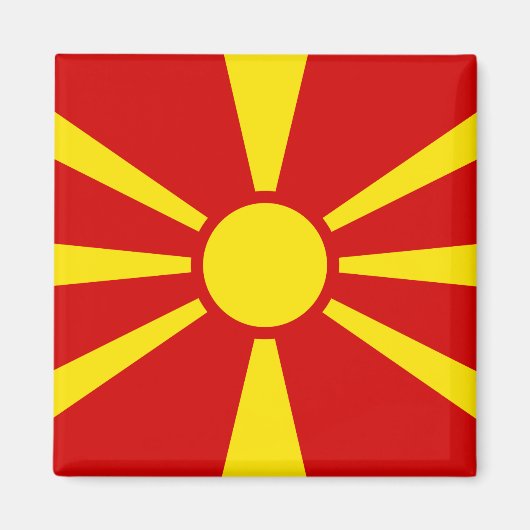 Mazedonien (Mazedonien) Flagge Magnet (Vorne)