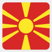 Mazedonien (Mazedonien) Flagge Quadratischer Aufkleber (Vorderseite)