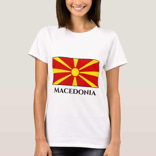 Mazedonien (Mazedonien) Flagge T-Shirt (Vorderseite)