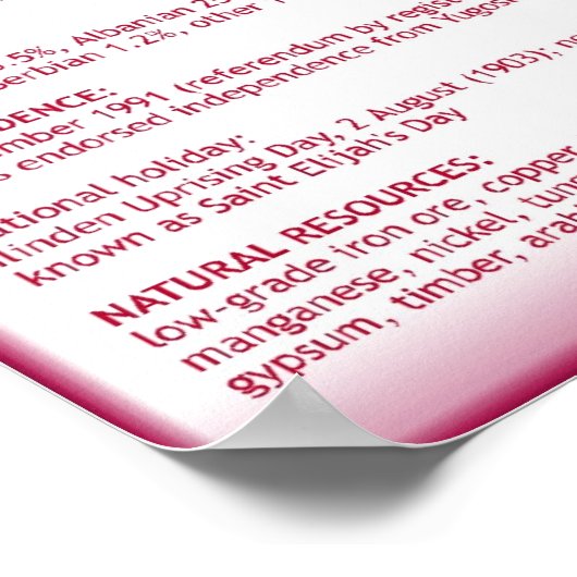 Mazedonien Poster (Ecke)