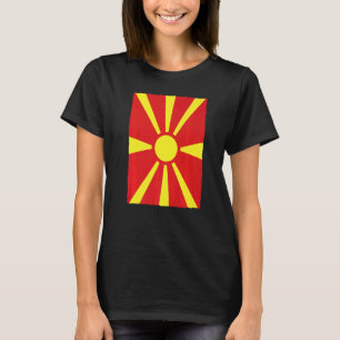 Mazedonien Retro Vintage Nationalflagge Nordmazedo T-Shirt