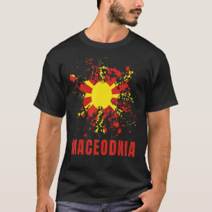 Mazedonien Retro Vintage Wasserfarben Sport Mazedo T-Shirt