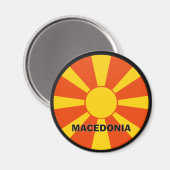 Mazedonien Roundel Qualitätsflagge Magnet (Vorderseite/Rückseite)