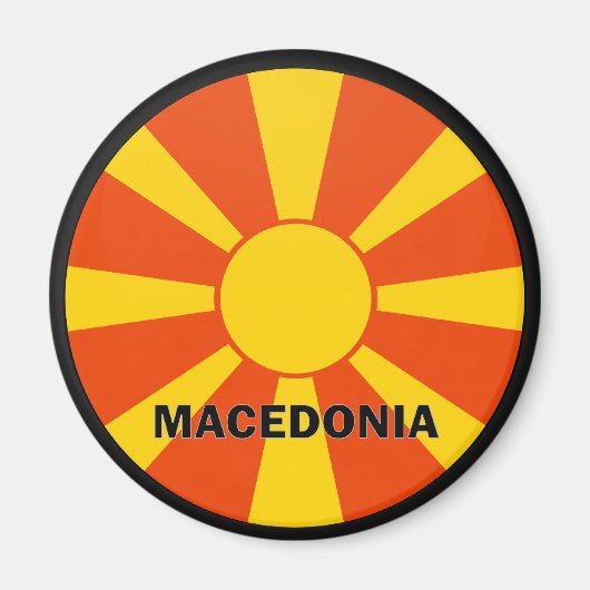 Mazedonien Roundel Qualitätsflagge Magnet (Vorne)