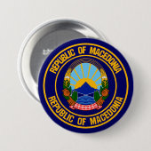 Mazedonien-Runde Button (Vorne & Hinten)