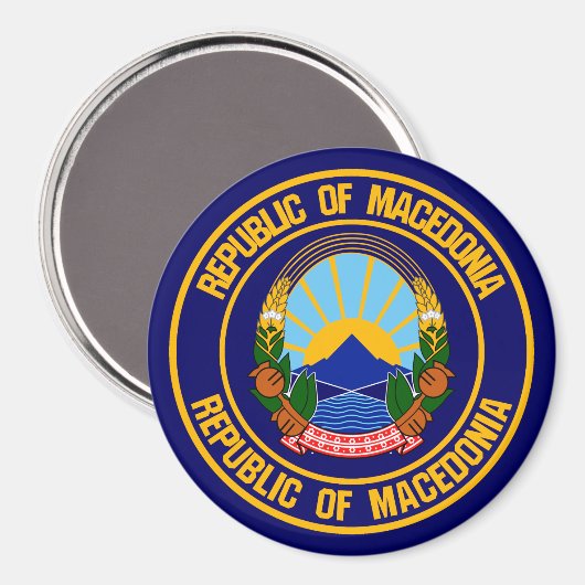 Mazedonien-Runde Magnet (Vorderseite/Rückseite)