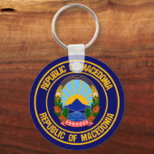 Mazedonien-Runde Schlüsselanhänger (Vorderseite)