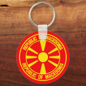 Mazedonien-Runde Schlüsselanhänger (Vorderseite)