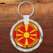 Mazedonien-Runde Schlüsselanhänger (Vorderseite)