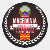 Mazedonien Runder Aufkleber (Vorderseite)