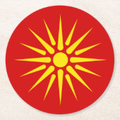 Mazedonien Runder Pappuntersetzer (Vorderseite)