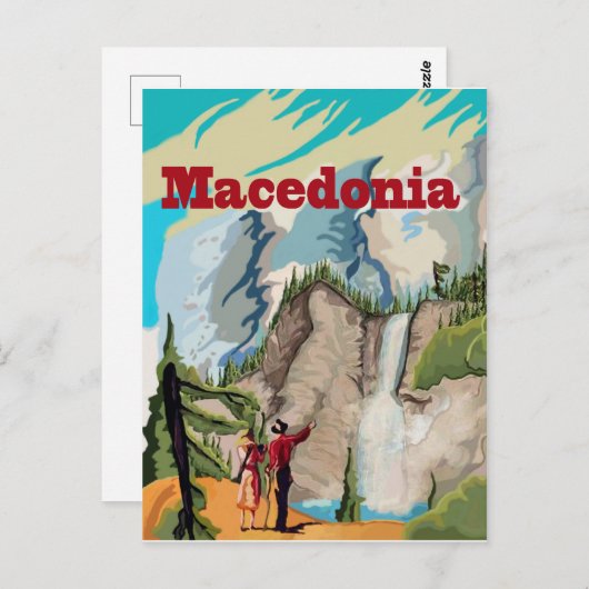 Mazedonien, Wandern, Vintage Postkarte (Vorne/Hinten)