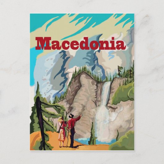 Mazedonien, Wandern, Vintage Postkarte (Vorderseite)