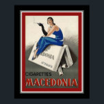 "Mazedonien Zigaretten" Art Deco Poster<br><div class="desc">Vintag,  Art Deco,  1920er-Werbung für makedonische Zigaretten. A</div>