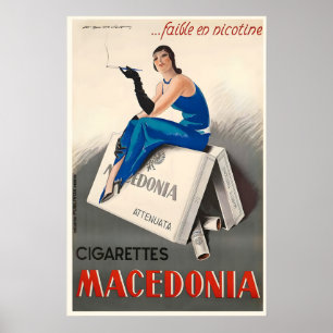 Mazedonien Zigaretten Italien Vintage-Werbung Poster