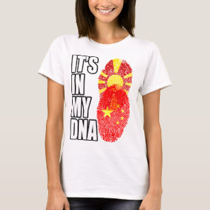 Mazedonisch-chinesische Misch-Herkunfts-DNA-Flagge T-Shirt