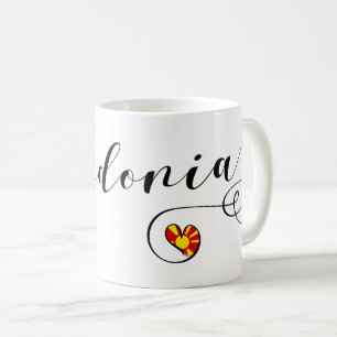 Mazedonisches Flaggen-Herz, Mazedonien Kaffeetasse