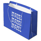 Mazel Mazel Mazel Celebration Große Geschenktasche Geschenktüte (Rückseite Schrägansicht)