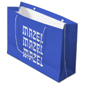 Mazel Mazel Mazel Celebration Große Geschenktasche Geschenktüte (Vorderseite Schrägansicht)
