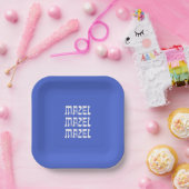 Mazel Mazel Mazel Hanukkah Blue Paper Plate Pappteller (Party)