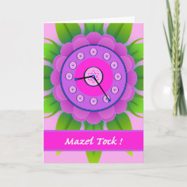 Mazel Tock! Mazel Tov zu Bat Mitzvah, Blume Clock Karte