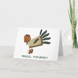 Mazel Tofurkey Thanksgivukkah veggie greeting card Feiertagskarte