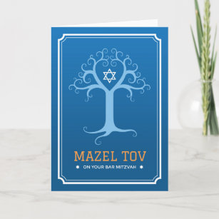 Mazel tov auf Ihrem Bar mitzvah Baum des Lebens Karte