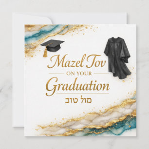 Mazel Tov auf Ihrer Abschlusskarte Hebräische Gr