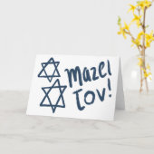 MAZEL TOV BAR BAT MITZVAH Anpassbare blaue Farbe Karte (Gelbe Blume)