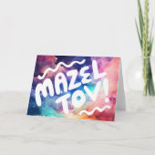 MAZEL TOV BAR BAT MITZVAH Anpassbarer Regenbogen Karte (Vorderseite)