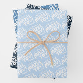 MAZEL TOV Bar Bat Mitzvah Handletter Jewish Blue Geschenkpapier Set (Beispiel)