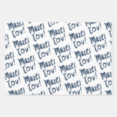 MAZEL TOV Bar Bat Mitzvah Handletter Jewish Blue Geschenkpapier Set (Vorderseite 2)