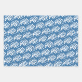 MAZEL TOV Bar Bat Mitzvah Handletter Jewish Blue Geschenkpapier Set (Vorderseite 3)