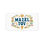 MAZEL TOV BAR BAT MITZVAH Jüdischer individuell ei Adressaufkleber (Vorne)